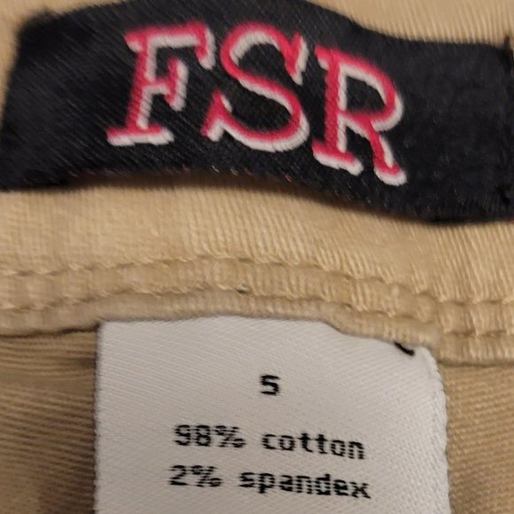 FSR khaki tan cargo straight leg jean pants sz: 5 Jr - Picture 4 of 7